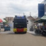 Rantis AWC Polres Polman Semprotkan Disinfektan Untuk Mencegah Merebaknya Covid-19