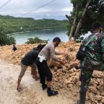 Kembali Macet di Lokasi Longsor, Satuan Lalu Lintas Polres Majene Langsung Respon Cepat