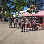 Kapolres Polman Pimpin Apel Kesiapan Vaksinasi Serentak Kabupaten Polman di Halaman Masjid Merdeka Wonomulyo