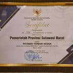 Kembali Pemprov Sulbar Raih Penghargaan Terbaik Kedua Secara Nasional