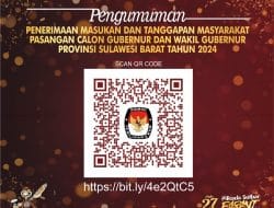 PENGUMUMAN Penerimaan Masukan dan Tanggapan Masyarakat Terhadap Pasangan Calon Gubernur dan Wakil Gubernur Provinsi Sulawesi Barat 2024