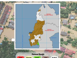BPBD Sulbar Terima Peta Prediksi Daerah Potensi Banjir Dasarian II Desember 2025 dari BMKG