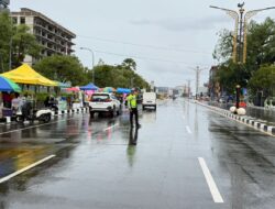 Cegah Kecelakaan Saat Hujan, Ditlantas Sulbar Turun Langsung ke Jalan