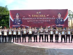 Ungkap Sindikat Curanmor Lintas Provinsi, 12 Personel Polresta Mamuju Digganjar Penghargaan Kapolda