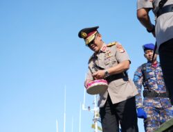 Tabur Bunga di Pangkalan Polairud, Polda Sulbar Perkuat Komitmen Jaga Keamanan Laut