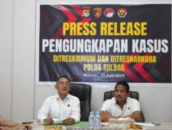 Konferensi Pers Ditreskrimum, Polda Sulbar Beberkan Capaian Pengungkapan Kasus Semester Pertama 2026