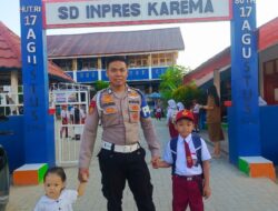 Di Balik Seragam Polisi, Tersimpan Kasih Sayang Ayah: GAMAS Warnai Hari Pertama Sekolah di Sulbar